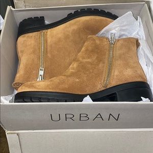 Tan Suede Urban Outfitters Booties